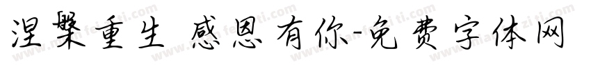 涅槃重生 感恩有你字体转换
